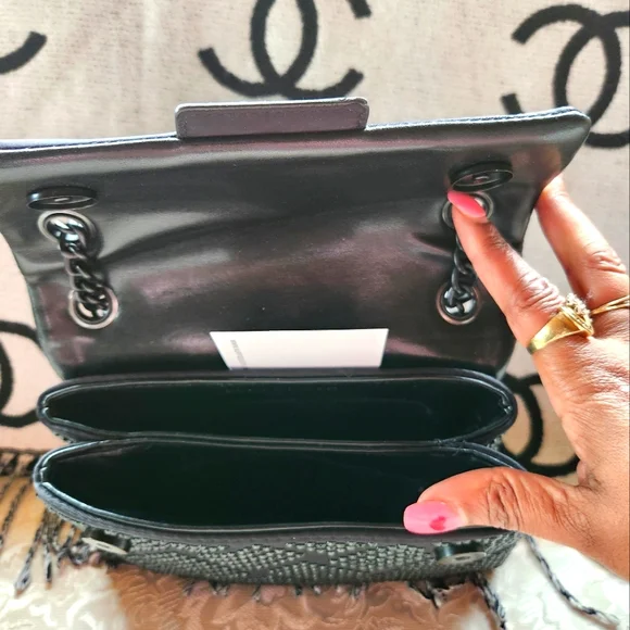 Kurt Geiger Black Studded Mini Purse/Clutch - Picture 3 of 6